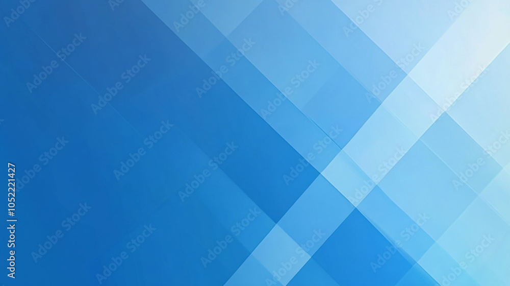Wall mural a blue and white background with squares and triangles, modern abstract blue background with glowing
