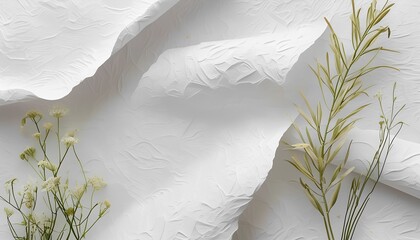White Flowers and Textured Background