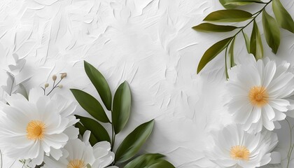 White Flowers and Textured Background