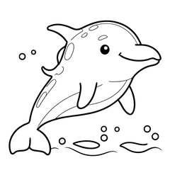 Fototapeta premium Fun marine animal character design for children's educational materials