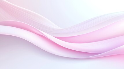 Fototapeta premium Elegant flowing waves in soft pink and white tones for modern background designs and visual aesthetics