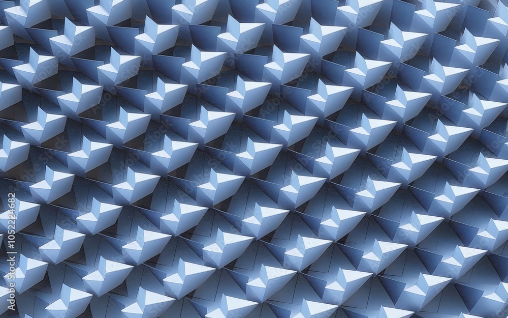 Aufkleber blue geometric pattern. abstract 3d texture, repeating shapes create a calming, organized visual. sy