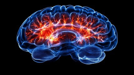 Illustration 3D of human brain scan
