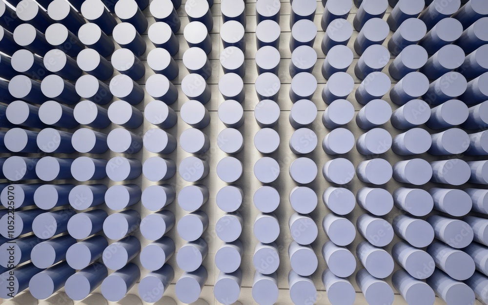 Poster cylinder pattern texture. abstract image of repeating cylinders, suggesting order, uniformity, and p
