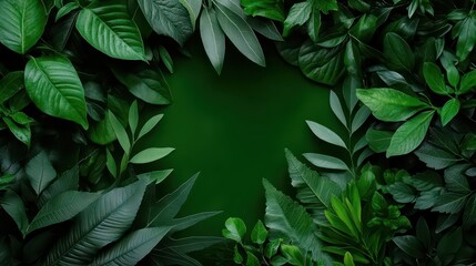 Lush Greenery Frame Background