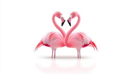 Naklejka premium Flamingo Love Heart