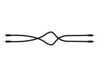 Black jack connection cables. On isolated transparent background.