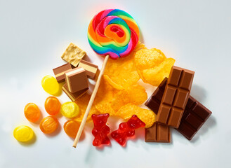 Ernährungspyramide, Schokolade, Zucker, Pralinen, Süssigkeiten, 