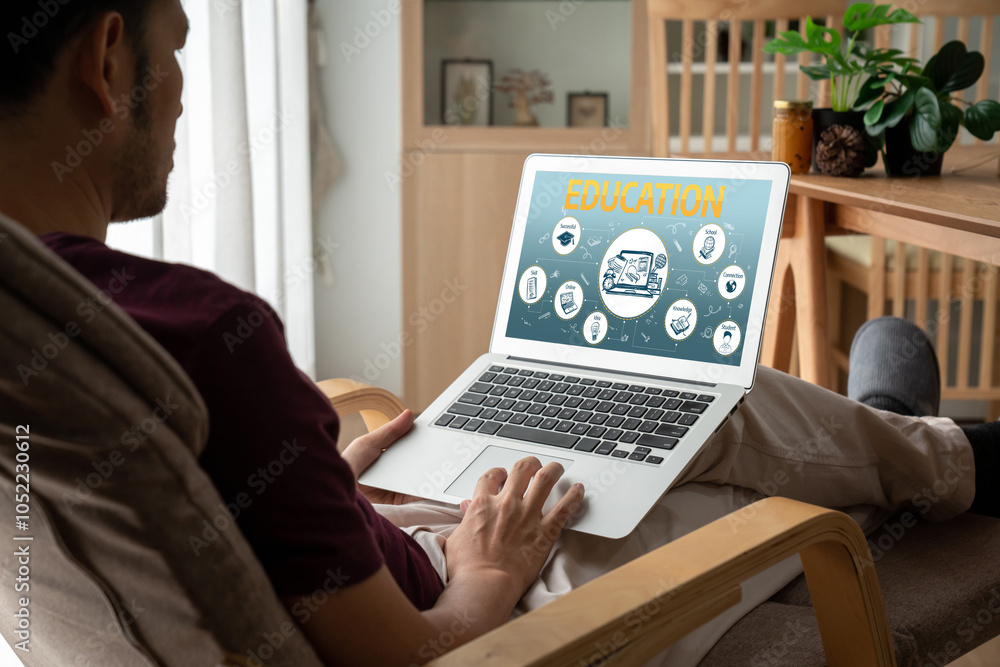Poster e-learning website with sofware for student to study online on the internet network snugly
