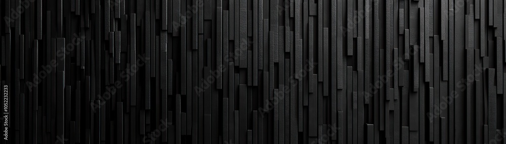 Poster a textured black surface featuring vertical lines, creating a sleek and modern appearance.