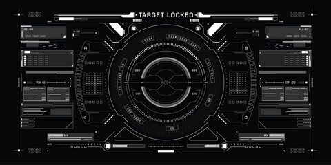 HUD Futuristic Interface Screen Design Element. UI Technology Virtual Reality View Display Object Vector. © Pakpoom
