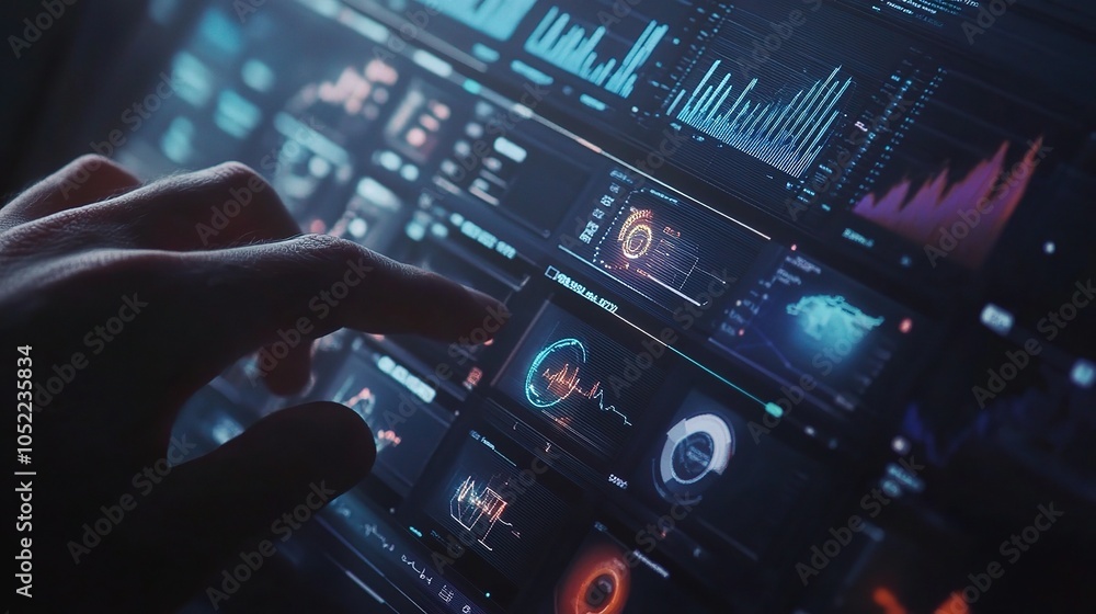 Poster Modern Data Analytics Interface with Interactive Touchscreen