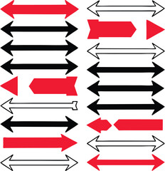 Long arrows icon set.Arrow icon. Mega set of vector arrows.Collection of different arrow signs.