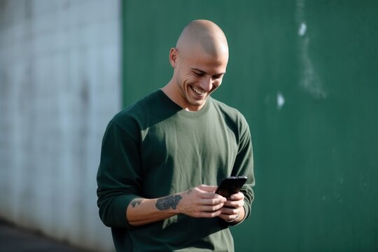 Smiling adult phone head.