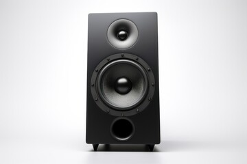 Fototapeta premium Electronics speaker black white background.