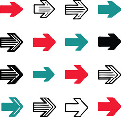 Arrow icon. Mega set of vector arrows.Collection of different arrow signs.