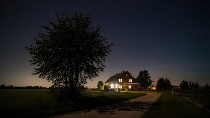 A house with a roof that says  the house .