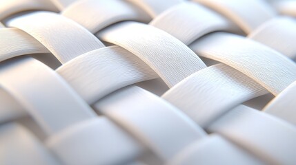 Fototapeta premium Intricate woven texture of white material showcasing a detailed close-up of weaving patterns and structure for design inspiration