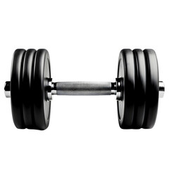 Fototapeta premium Black gym dumbbell isolated on white background