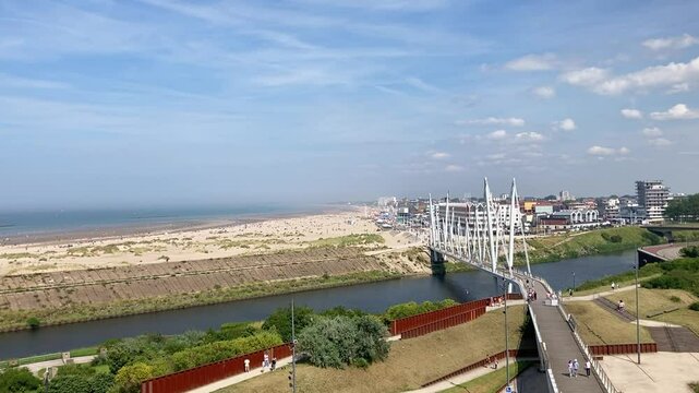 Dunkerque, France, view over the canal and Malo les Bains