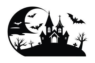  Halloween Bohol vector silhouette with white background 