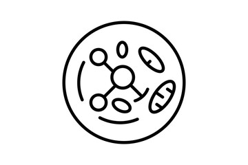 Cell icon. Related to biologic. suitable for web site, app, user interfaces. Line icon style