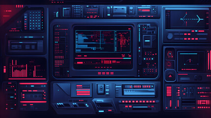 Fototapeta premium A computer monitor with a red and blue screen