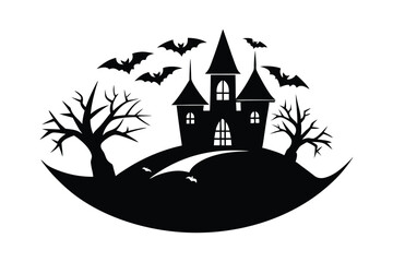  Halloween Bohol vector silhouette with white background 