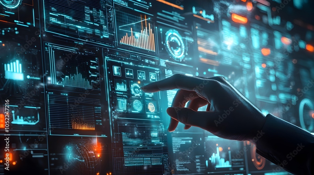 Poster ai powered marketing dashboard analyzing real time data for optimized strategies