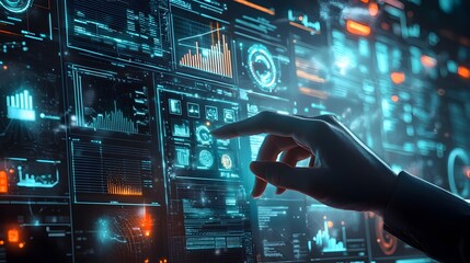 Fototapeta premium AI Powered Marketing Dashboard Analyzing Real Time Data for Optimized Strategies