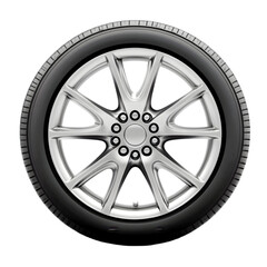 Black car wheel isolated on white background