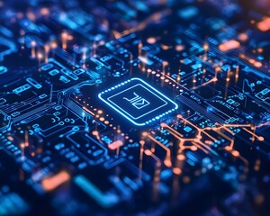 AI Driven Loyalty Program Concept with Futuristic Circuit Board Design