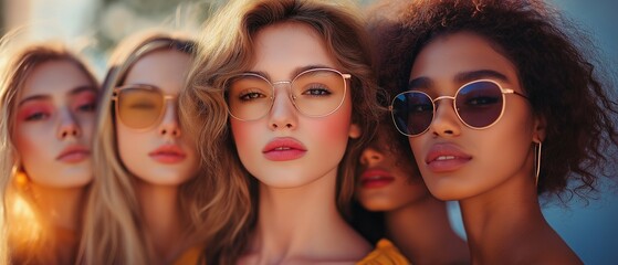 Several young women standing side by side