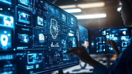 Fototapeta premium AI Powered Marketing Intelligence Dashboard for Real Time Competitive Monitoring and Strategic Optimization