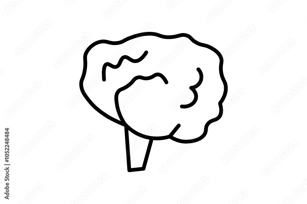 Poster brain icon. related to biologic. suitable for web site, app, user interfaces. line icon style