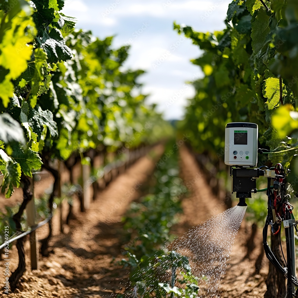 Poster intelligent vineyard irrigation system conserving water and boosting grape yield with sensors and te