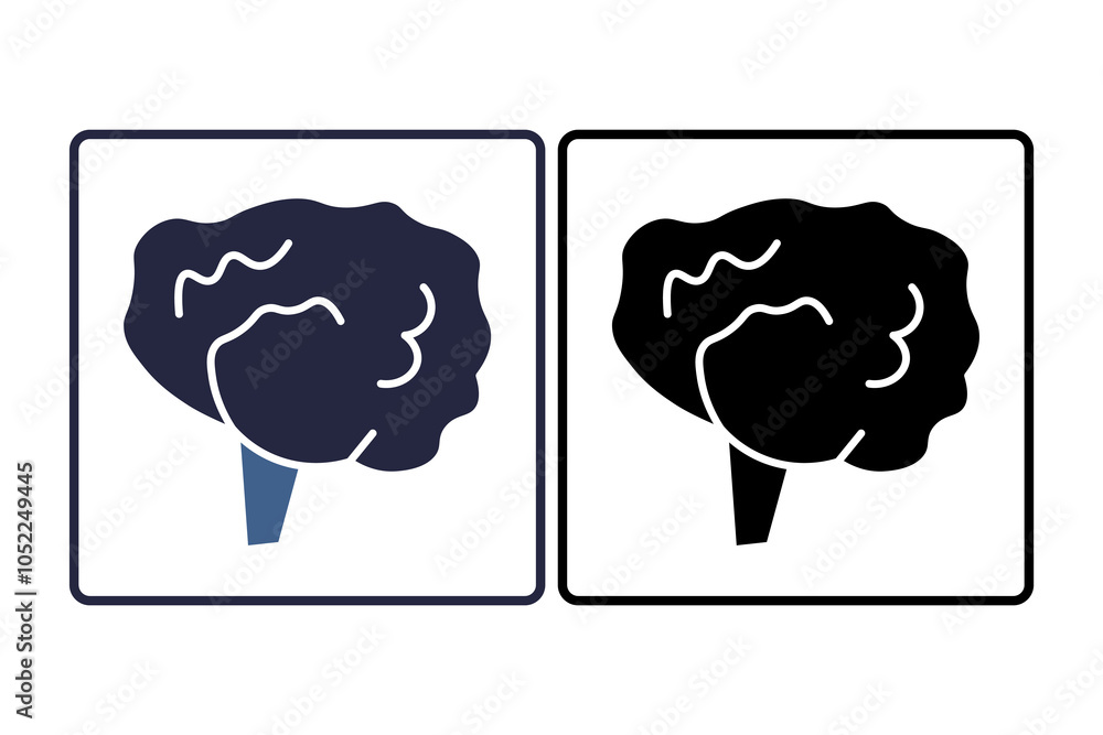 Poster brain icon. related to biologic. suitable for web site, app, user interfaces. solid icon style