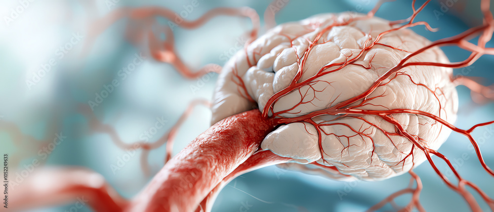 Poster exploring the intricacies of neural connections a detailed view of the brain's vascular network
