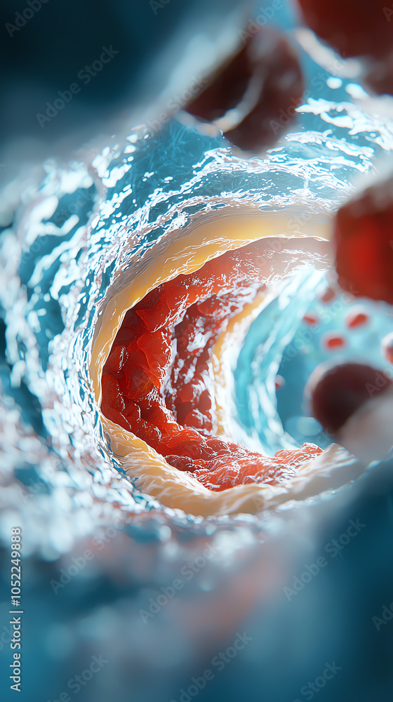 Poster exploring the intricate structures of blood vessels a deep dive into human circulatory system micros