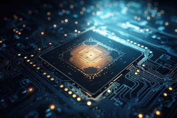 Fototapeta premium Computer computer chip electronics technology.