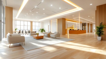 Fototapeta premium Modern Open Plan Office Space for Creative Brainstorming