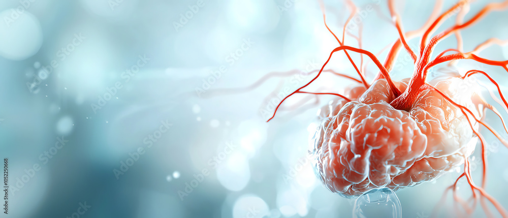 Poster exploring the intricacies of the brain and its neural connections in a digital artwork
