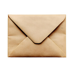 Old brown envelope isolated on white background