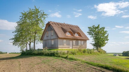 Obraz premium A house with a roof that says the house .
