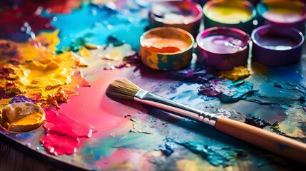 Obraz premium Artistic expression captured in a watercolor palette