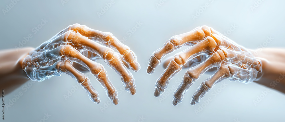 Poster the interplay of human connection a visual representation of touch and technology through skeletal h