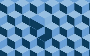 Blue cube pattern design. Abstract geometric background featuring a captivating blue cube pattern.  Suggests depth, structure, and visual intrigue.
