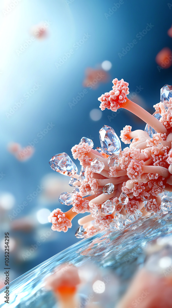 Aufkleber intricate microbial structures a deep dive into the world of microscopic life and crystal formation