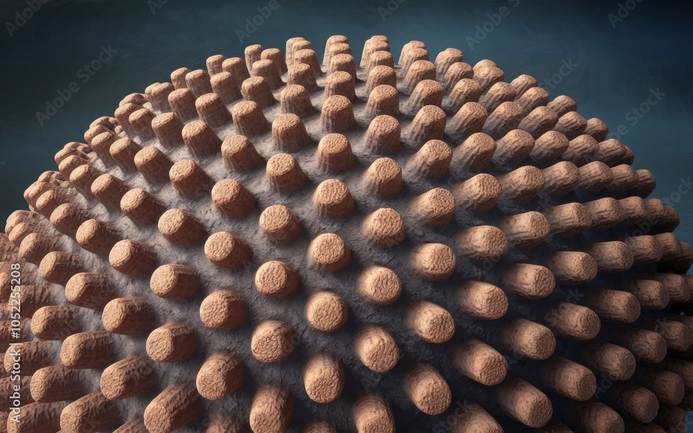 Aufkleber textured sphere surface. detailed macro shot of a bumpy sphere; evokes feelings of complexity and or