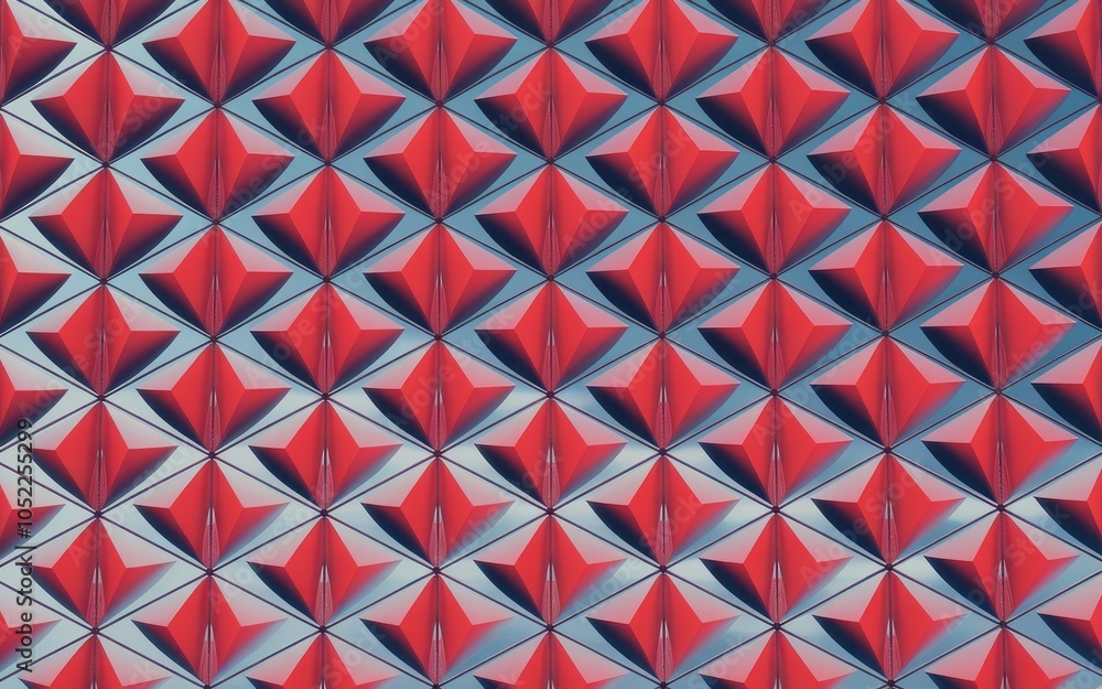 Aufkleber red geometric pattern. abstract red and blue repeating pattern. symbolizes precision, structure, and